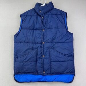 Vintage FJÖRD by Nordic Vest Mens Large Blue Down‎ Puffer Jacket Retro USA 80s